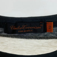 UNDERCOVER アンダーカバー 06SS T期 切替 ボーダー 長袖Tシャツ 3 ネイビー ホワイト カットソー size2 瑞穂店