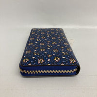 TORY BURCH トリーバーチ ラウンドファスナー 長財布 ボタニカル花柄 ブルー 瑞穂店