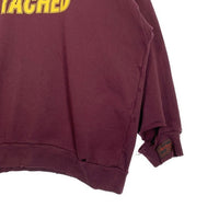 RAF SIMONS ラフシモンズ 22AW THE DEATCHED プリント スウェットクルーネックトレーナー ダメージ加工 ボルドー 222-M167 Size 1 福生店
