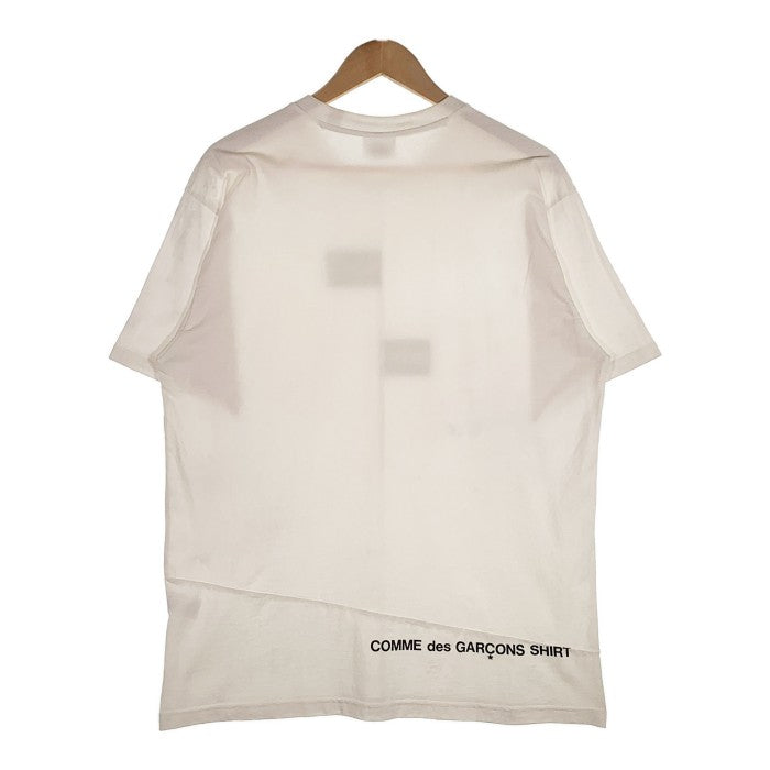 SUPREME シュプリーム 18AW COMME des GARCONS SHIRT コムデギャルソンシャツ Split Box Logo Tee  スプリット ボックスロゴ Tシャツ ホワイト Size L 福生店