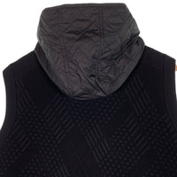 EMPORIO ARMANI エンポリオアルマーニ ジップアップ ニットベスト キルティングライナー 二重構造 ブラック Size 54 福生店