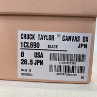 CONVERSE ADDICT コンバース アディクト CHUCK TAYLOR CANVAS OX チャックテイラー キャンバス オックスフォード 1CL690 ブラック Size 26.5cm 福生店