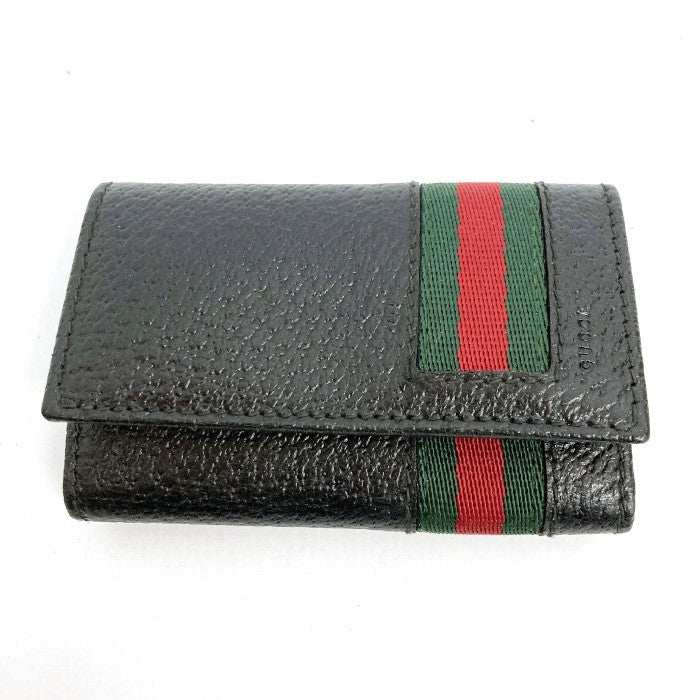 GUCCI グッチ 6連キーケース シェリーライン レザー ブラック 箱付き