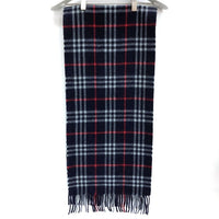 Burberrys バーバリー イングランド製 カシミア100% ノバチェック マフラー ネイビー 瑞穂店