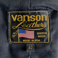 VANSON バンソン レザートラッカージャケット ベストカスタム ブラック Size 42 福生店