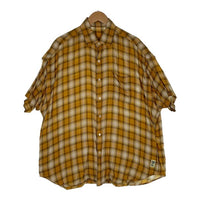 SSZ エスエスズィー 20AW オンブレチェック 半袖シャツ コットン レーヨン イエロー Size M 福生店