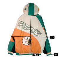 MIAMI HURRICANES マイアミハリケーンズ 中綿 ナイロンジャケット ホワイト×グリーン×オレンジ sizeL 瑞穂店