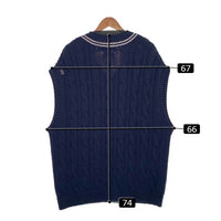NAUTICA ノーティカ 22SS ケーブルニット ベスト Vネック コットン ネイビー Size XXL 福生店