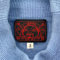 EVISU エヴィス 半袖 リブ ニットセーター ブルー Size 3 福生店
