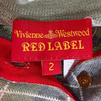 VIVIENNE WESTWOOD RED LABEL ヴィヴィアンウェストウッド オーブ刺繍 ニットベスト グリーン×グレー size2 瑞穂店