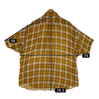 SSZ エスエスズィー 20AW オンブレチェック 半袖シャツ コットン レーヨン イエロー Size M 福生店