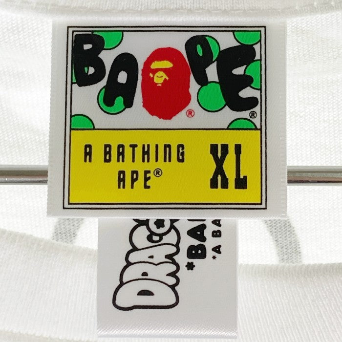 A BATHING APE アベイシングエイプｘDRAGON BALL Z ドラゴンボールZ BABY MILO MR SATAN&CELL  ミスターサタン セル ホワイト sizeXL 瑞穂店