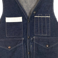 HELLER'S CAFE ヘラーズカフェ 1940's Bag-pocket Hunting Vest デニム ハンティングベスト インディゴ Size 福生店