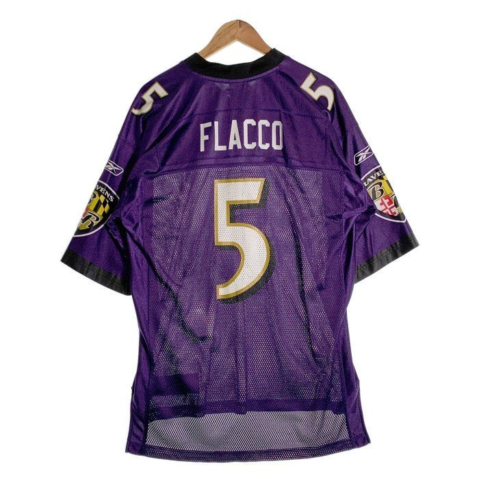 Reebok リーボック NFL RAVENS FLACCO ゲームシャツ パープル Size L