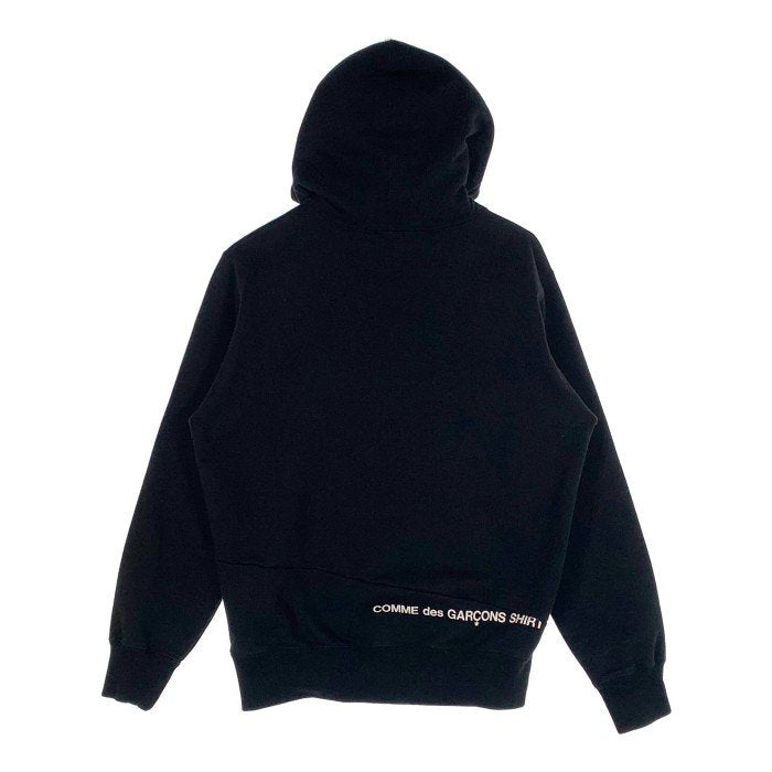 SUPREME シュプリーム 18AW COMME des GARCONS コムデギャルソン Split Box Logo Hooded  Sweatshirt スプリットボックスロゴ プルオーバースウェットパーカー ブラック Size S 福生店