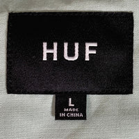 HUF ハフ GAS STATION S/S WOVEN SHIRTS 半袖ワークシャツ グリーン系 ハーバーグレー sizeL 瑞穂店
