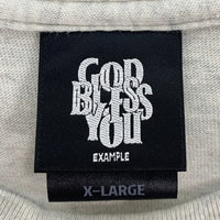 GOD BLESS YOU ゴッドブレスユー プリントTシャツ 杢グレー Size XL 福生店