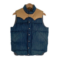 SUGAR CANE シュガーケーン レザーヨーク デニムダウンベスト インディゴ Size S 福生店