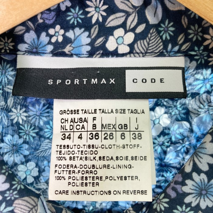 sportmax code マックスマーラ スポーツマックス 花柄ワンピース ブルー size38 瑞穂店