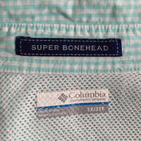 Columbia コロンビア PFG Fishing Plaid Bonehead Shirts フィッシングシャツ チェック ホワイト ライトグリーン Size 3X 福生店