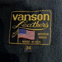 VANSON バンソン レザー シングルライダースジャケット ライナー付 ブラック Size 34 福生店