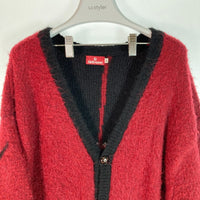 HELLRAZOR ヘルレイザー KICK IN THE DOOR MOHAIR CARDIGAN カーディガン レッド sizeL 瑞穂店