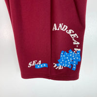 WIND AND SEA × GOD SELECTION XXX / ウィンダンシー × ゴッドセレクショントリプルエックス 20SS SWEAT SHORTS スウェット ショートパンツ ワインレッド sizeM 瑞穂店