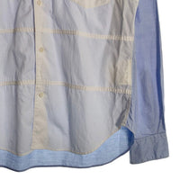 COMME des GARCONS HOMME コムデギャルソンオム 17SS コットン 切替 長袖シャツ ホワイト ブルー HS-B009 Size M 福生店