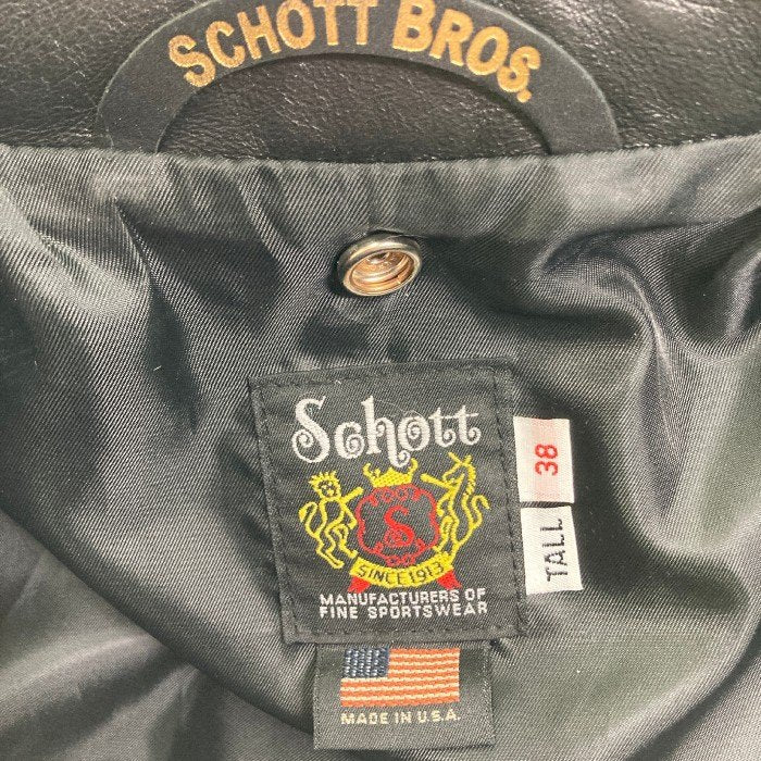Schott ショット ワンスター シープスキン ダブルライダースジャケット ブラック 217US Size 38 TALL 瑞穂店
