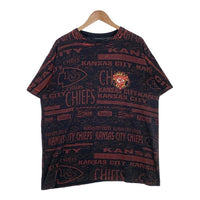 NFL KANSAS CITY CHIEFS チーフス 総柄 オーバープリント Tシャツ ブラック Size XL 相当 福生店