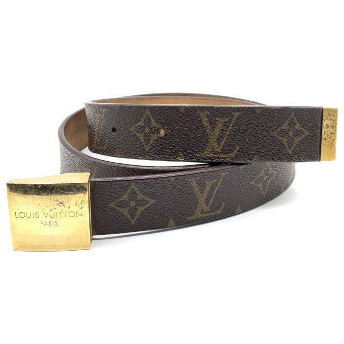 Louis Vuitton ルイヴィトン モノグラム サンチュール・キャレ ベルト メンズ ブラウン ゴールド Size 78-90cm 福生店