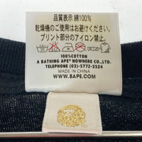 A BATHING APE アベイシングエイプ フロントプリント ロンT ブラック sizeS 瑞穂店