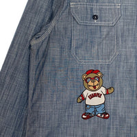 EXAMPLE エグザンプル 22SS BB BEAR CHAMBRAY WORK SHIRT シャンブレーワークシャツ Size XL 福生店