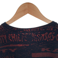 NFL KANSAS CITY CHIEFS チーフス 総柄 オーバープリント Tシャツ ブラック Size XL 相当 福生店