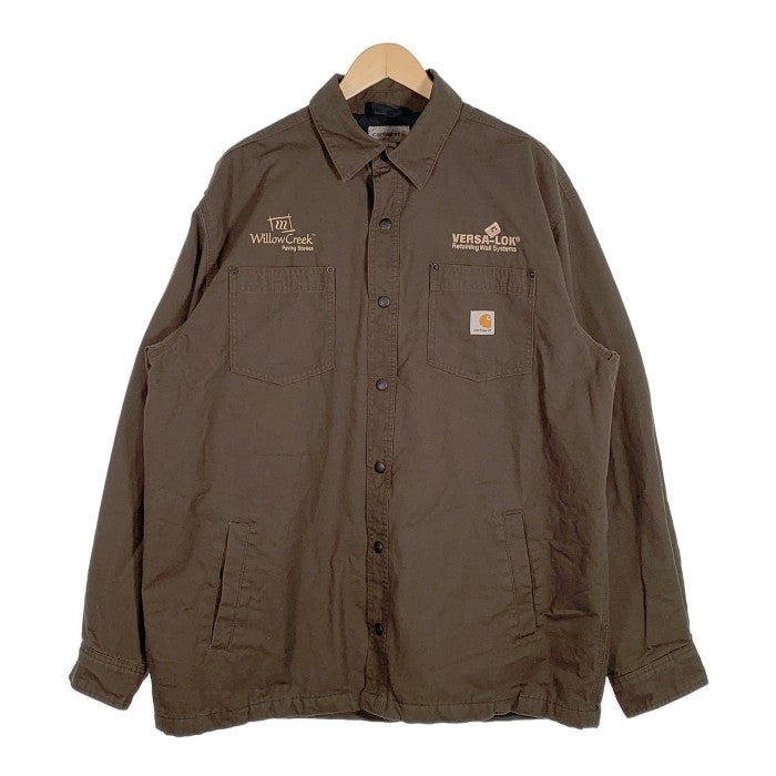 Carhartt カーハート Chatfield Quilt Lined Ripstop Jacket チャットフィールド リップストップジャケット  裏地キルティング 企業刺繡 ダークブラウン Size L 福生店