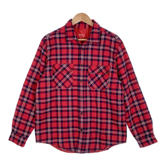 supreme Arc Logo Quilted Flannel Shirt M