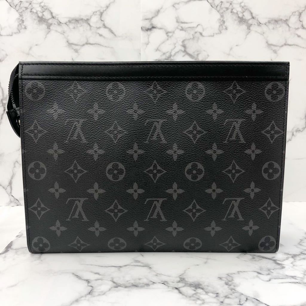 LOUIS VUITTON ルイ ヴィトン ポシェット・ヴォワヤージュＭＭ モノグラム・エクリプス Ｍ61692 ＲＦＩＤタグ クラッチバッグ  セカンドバッグ ブラック 瑞穂店