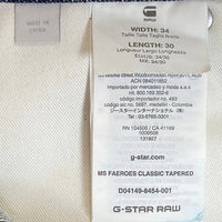 G-STAR RAW ジースターロゥ Faeroes Classic Straight Tapered Pants デニムパンツ ブルー sizeW34 瑞穂店