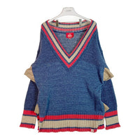 VIVIENNE WESTWOOD RED LABEL ヴィヴィアンウェストウッド レッドレーベル Vネック ライン セーター ネイビー size00 瑞穂店