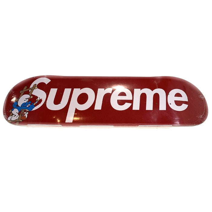 Supreme smurfs skateboard deck red