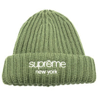 SUPREME シュプリーム 23AW Classic Logo Chunky Ribbed Beanie クラシックロゴ チャンキーリブビーニーキャップ グリーン アクリル 福生店