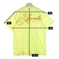 AWAKE アウェイク Tシャツ ロゴ 半袖 蛍光 イエロー sizeL 瑞穂店