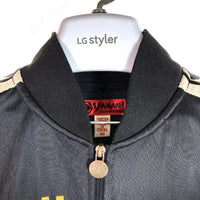 YAMANE ヤマネ EVISU ゴールド ビック カモメ 刺繍 トラックジャケット ブラック size40 瑞穂店