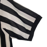 90's Dennis Rodman デニスロッドマン レフェリーシャツ ストライプ ハーフジップ ブラック ホワイト USA製 Size M 福生店