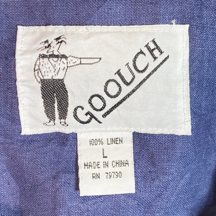 GOOUCH グーチ 90's デッドストック リネンシャツ ネイビー