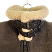 MILITARY CLOTHING ミリタリークロージング B-3 フライトジャケット ムートン 羊革 ブラウン sizeL 瑞穂店