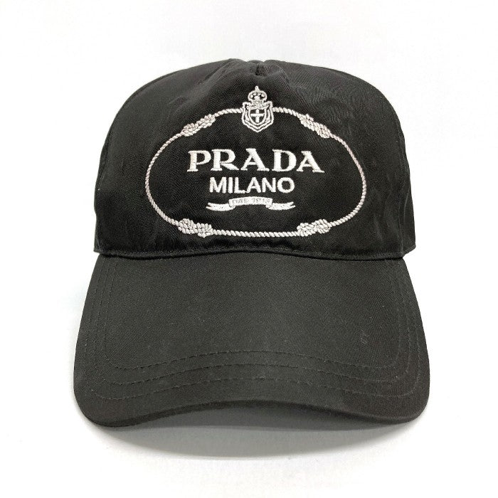 PRADA プラダ ベースボールキャップ カナパ キャップ ブラック 黒 - 帽子