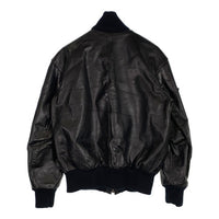 Morgan Prodactions モーガン プロダクション ドイツ空軍 レザー リブジャケット ワッペンカスタム ブラック Size XL 福生店