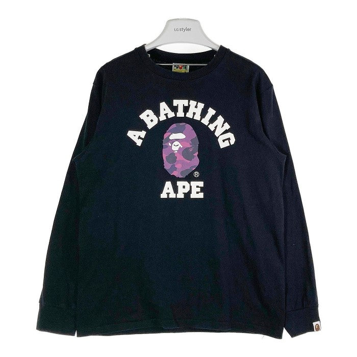 A BATHING APE ア ベイシング エイプ 001LTH751003M ロンT ブラック sizeM 瑞穂店