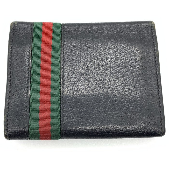 GUCCI グッチ シェリーライン レザー カードケース 名刺入れ ブラック